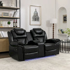 Home Theater Seating Manual Recliner Loveseat with Hide-Away Storage