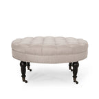 Cimarron Contemporary Round Ottoman with Rolling Casters by 