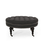 Pouf rotondo contemporaneo con ruote piroettanti