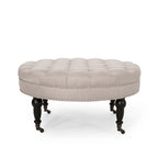 Pouf rotondo contemporaneo con ruote piroettanti