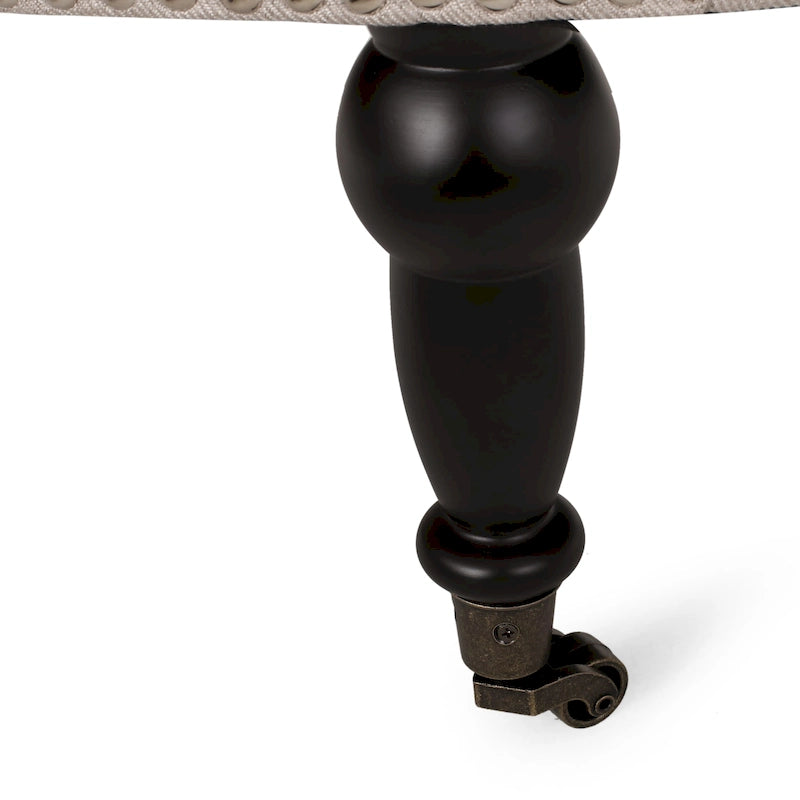 Pouf rotondo contemporaneo con ruote piroettanti