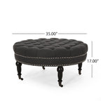 Pouf rotondo contemporaneo con ruote piroettanti
