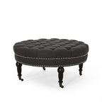 Pouf rotondo contemporaneo con ruote piroettanti