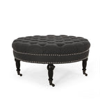 Pouf rotondo contemporaneo con ruote piroettanti