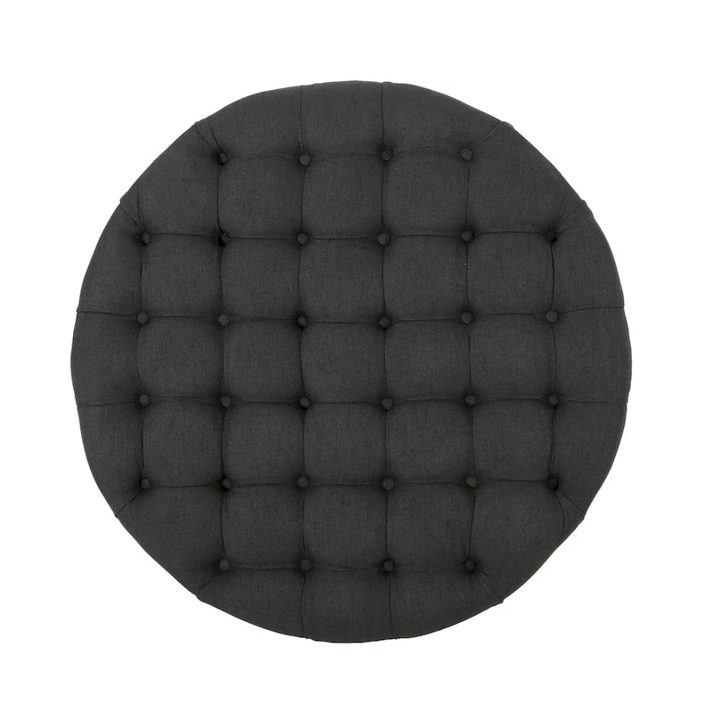 Pouf rotondo contemporaneo con ruote piroettanti