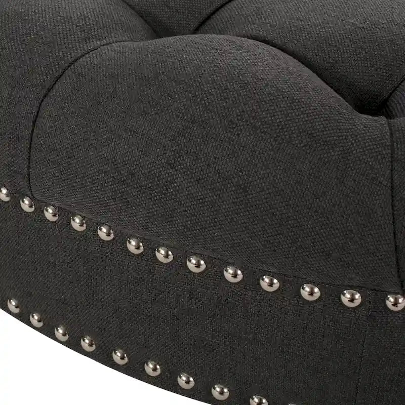 Pouf rotondo contemporaneo con ruote piroettanti