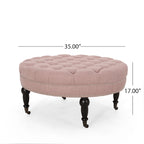 Pouf rotondo contemporaneo con ruote piroettanti
