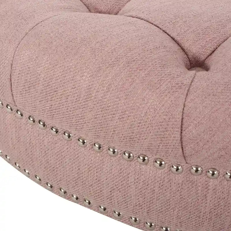 Pouf rotondo contemporaneo con ruote piroettanti