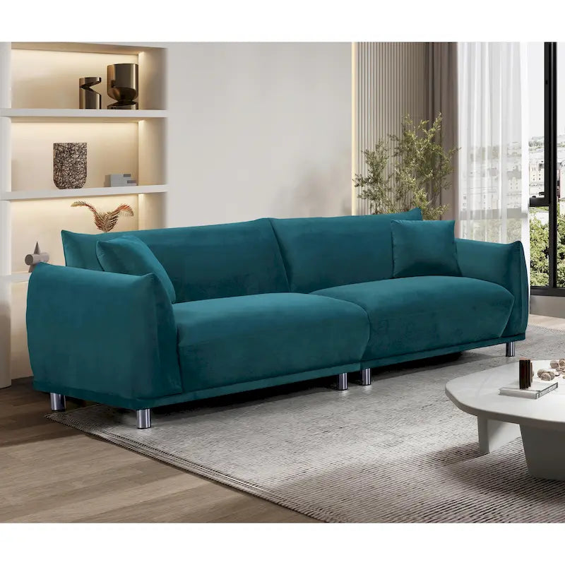Divano in velluto con gambe in metallo 88,2W