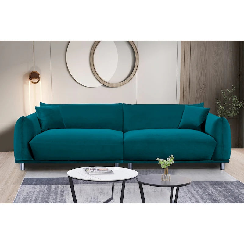 Divano in velluto con gambe in metallo 88,2W