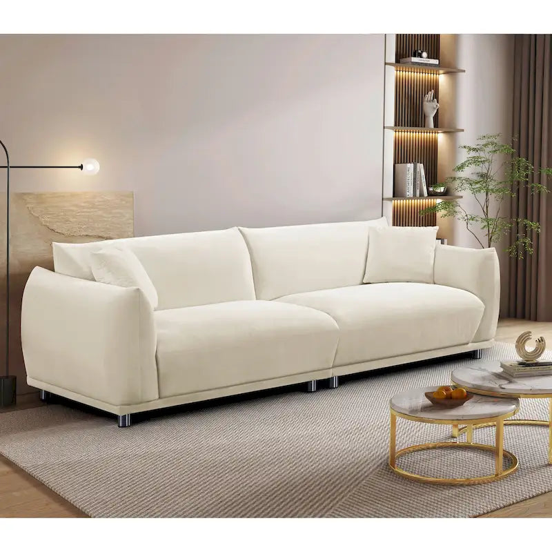 Divano in velluto con gambe in metallo 88,2W