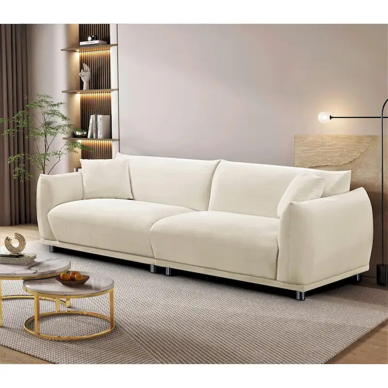 Divano in velluto con gambe in metallo 88,2W