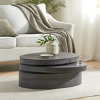 Carson Oval Mod Rotating Wood Coffee Table by 