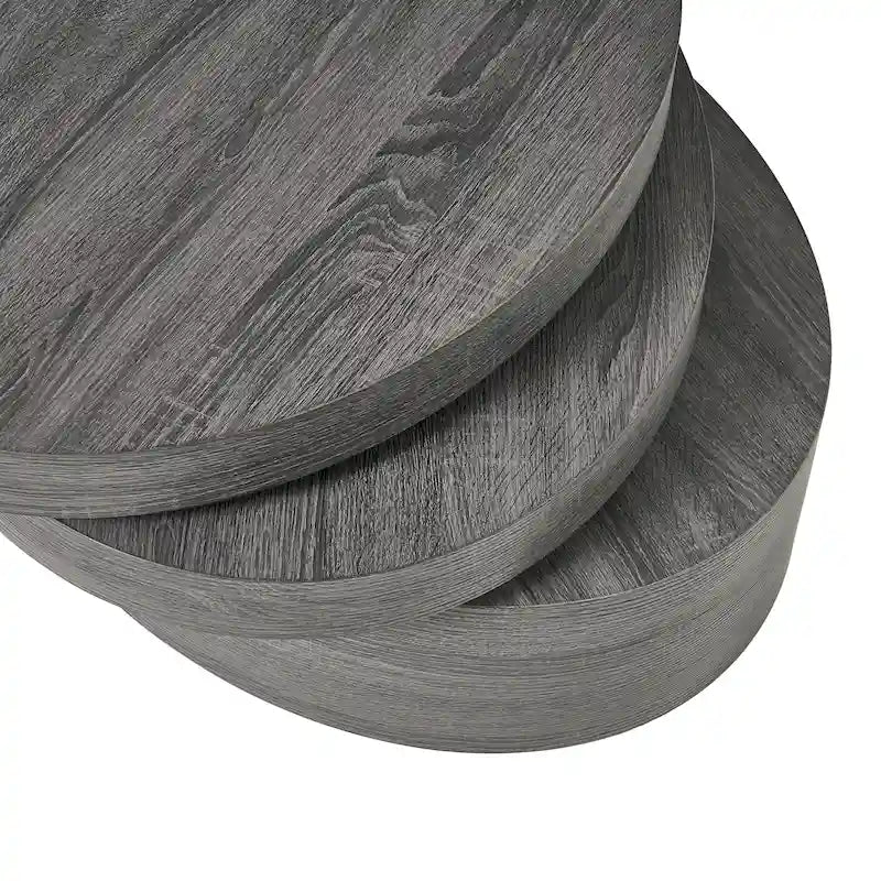 Oval Mod Rotating Wood Coffee Table