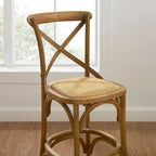Rustic Cross Back Counter Stool