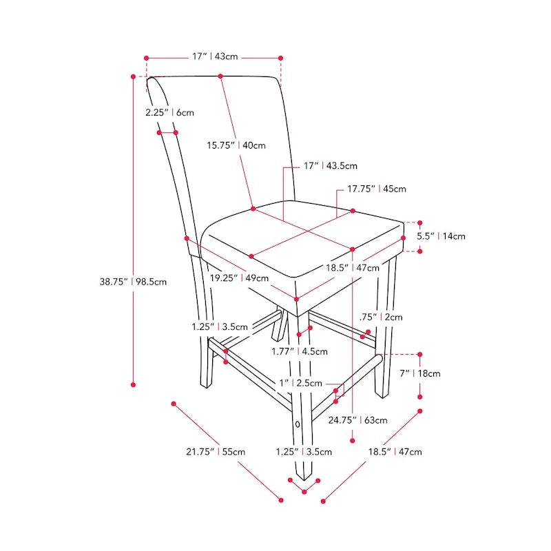 Upholstered 25" Counter Height Bar Stool