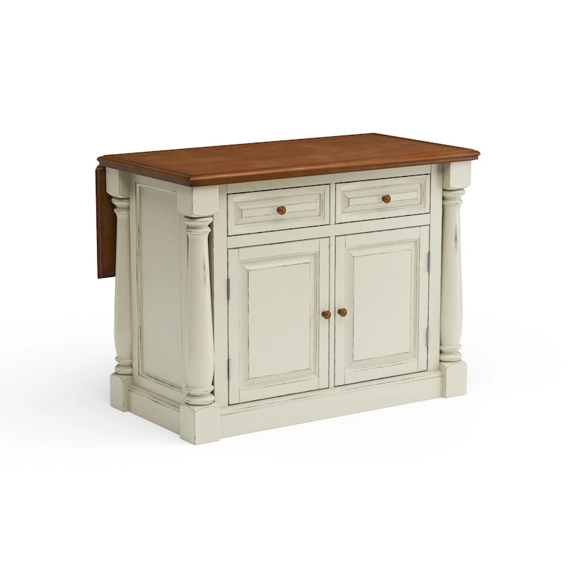 Isola da cucina in legno bianco sporco - 48 x 36 x 25