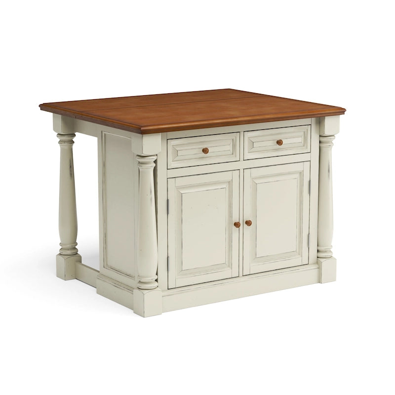 Isola da cucina in legno bianco sporco - 48 x 36 x 25
