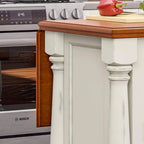 Isola da cucina in legno bianco sporco - 48 x 36 x 25