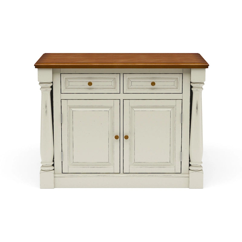 Isola da cucina in legno bianco sporco - 48 x 36 x 25