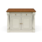 Isola da cucina in legno bianco sporco - 48 x 36 x 25