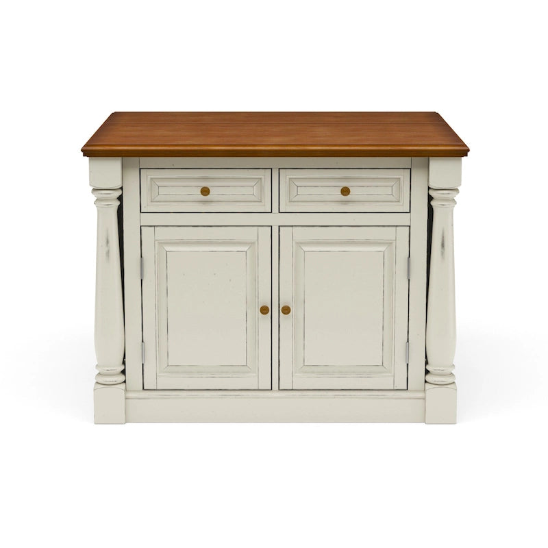 Isola da cucina in legno bianco sporco - 48 x 36 x 25