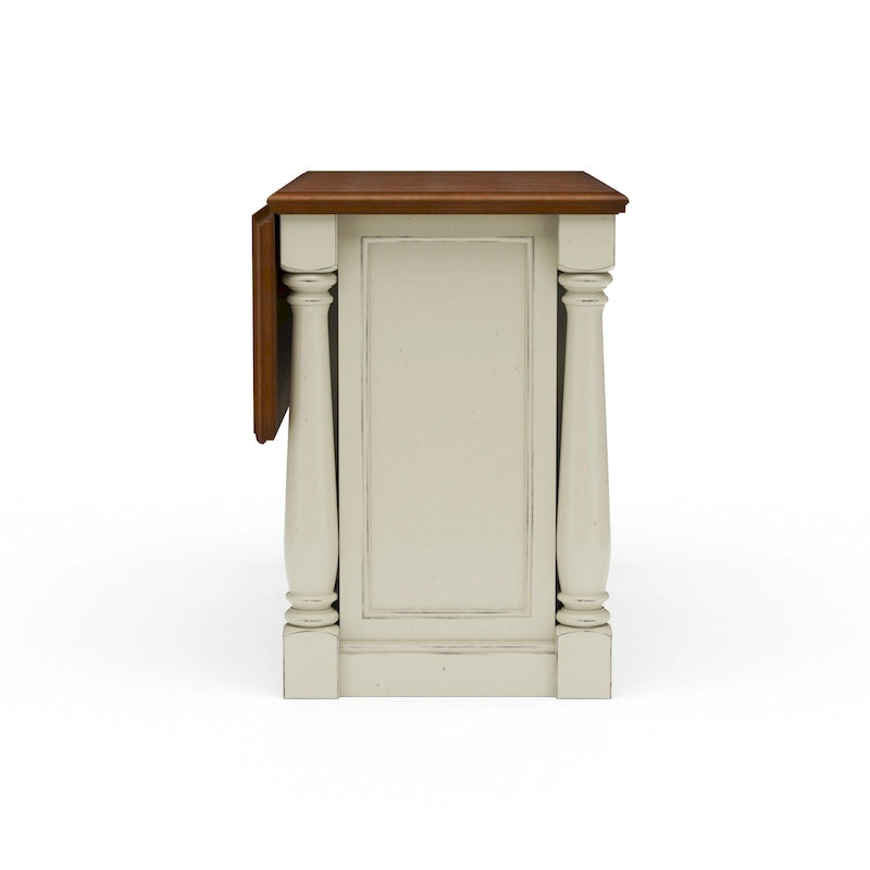 Isola da cucina in legno bianco sporco - 48 x 36 x 25