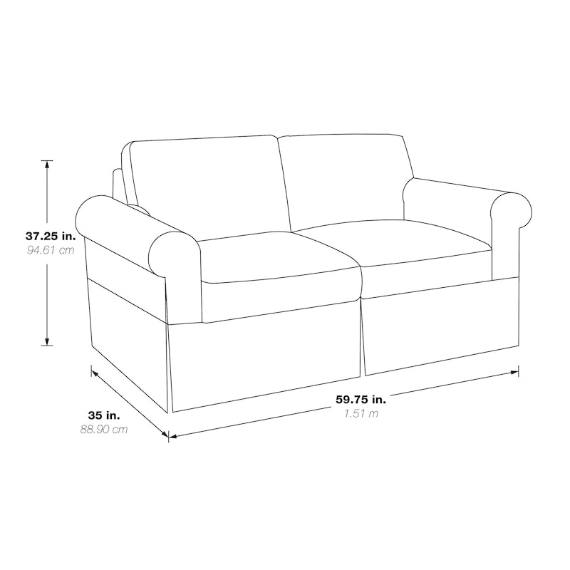 Mid-century Slipcover Loveseat