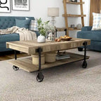 Hyssop Farmhouse 47-inch Steel 1-Shelf Coffee Table by 