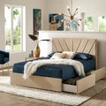 Arlert V-Channel Headboard Storage Platform Bed by  Modern
