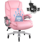Sedia da ufficio direzionale Big & Tall, 500 libbre, sedia ergonomica con supporto lombare regolabile, schienale alto in pelle PU per computer