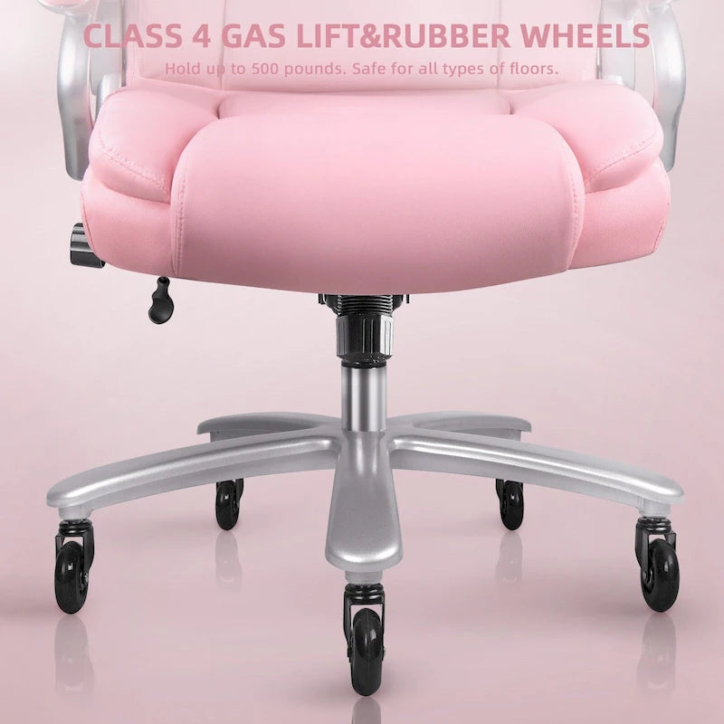 Sedia da ufficio direzionale Big & Tall, 500 libbre, sedia ergonomica con supporto lombare regolabile, schienale alto in pelle PU per computer