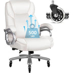Sedia da ufficio direzionale Big & Tall, 500 libbre, sedia ergonomica con supporto lombare regolabile, schienale alto in pelle PU per computer