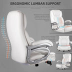 Sedia da ufficio direzionale Big & Tall, 500 libbre, sedia ergonomica con supporto lombare regolabile, schienale alto in pelle PU per computer