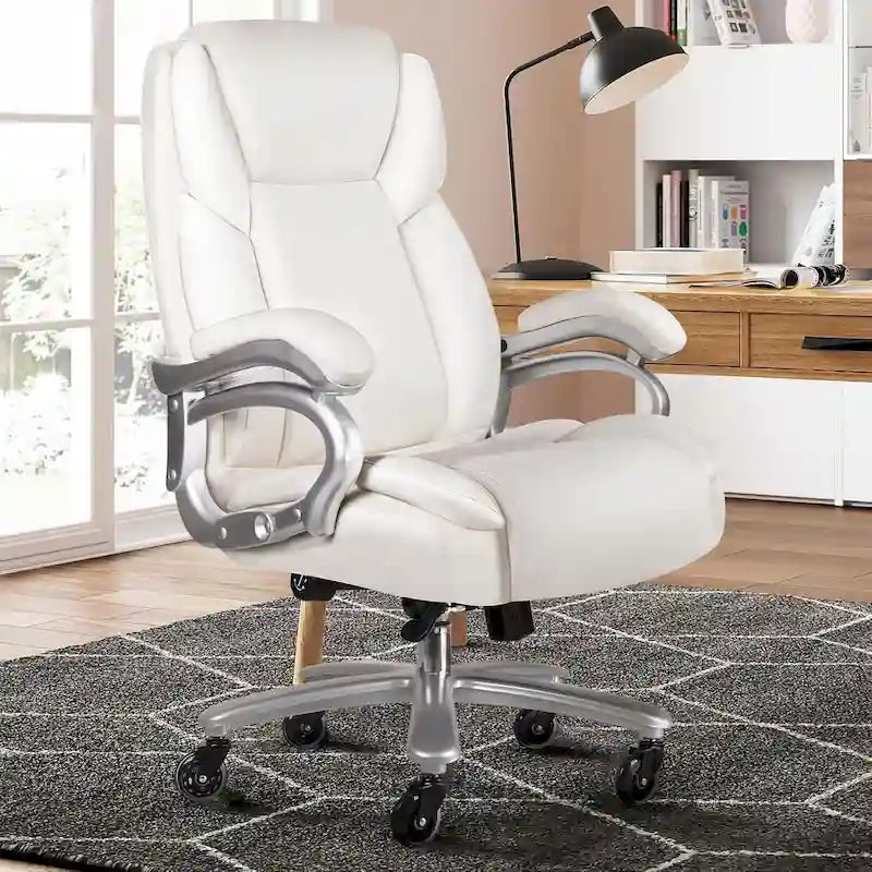 Sedia da ufficio direzionale Big & Tall, 500 libbre, sedia ergonomica con supporto lombare regolabile, schienale alto in pelle PU per computer