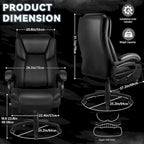 Sedia da ufficio direzionale Big & Tall, 500 libbre, sedia ergonomica con supporto lombare regolabile, schienale alto in pelle PU per computer