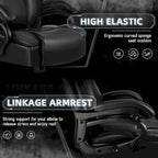 Sedia da ufficio direzionale Big & Tall, 500 libbre, sedia ergonomica con supporto lombare regolabile, schienale alto in pelle PU per computer