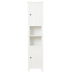 Mobile alto da bagno in MDF bianco, 170 cm, con torre per la biancheria