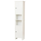 Mobile alto da bagno in MDF bianco, 170 cm, con torre per la biancheria