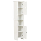 Mobile alto da bagno in MDF bianco, 170 cm, con torre per la biancheria