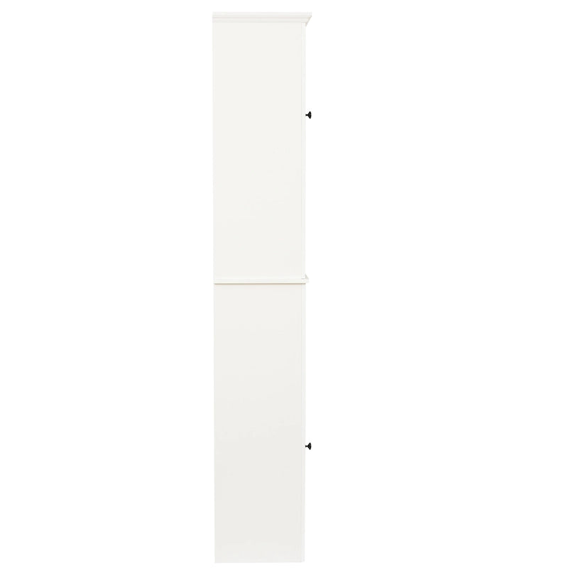 Mobile alto da bagno in MDF bianco, 170 cm, con torre per la biancheria