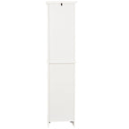 Mobile alto da bagno in MDF bianco, 170 cm, con torre per la biancheria