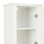 Mobile alto da bagno in MDF bianco, 170 cm, con torre per la biancheria