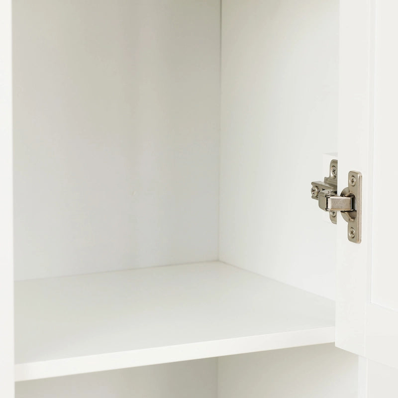 Mobile alto da bagno in MDF bianco, 170 cm, con torre per la biancheria