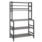 Scaffale per panettiere da cucina marrone/nero, supporto industriale per microonde, scaffale portaoggetti multiuso a 5 livelli bianco, supporto da cucina con credenza