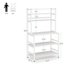 Scaffale per panettiere da cucina marrone/nero, supporto industriale per microonde, scaffale portaoggetti multiuso a 5 livelli bianco, supporto da cucina con credenza