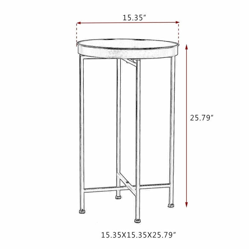 Tavolino Rotondo da Divano in Metallo Oro, Tavolino d'Appoggio, Comodino - 38(P)x 38(L)x 65.3(A) cm