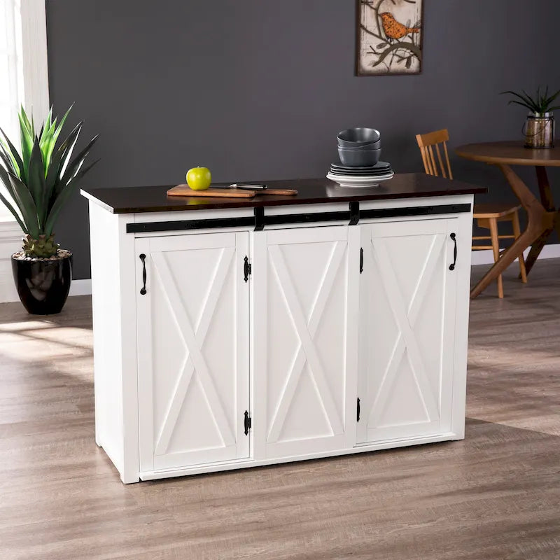  Livendale White Kitchen Island w/ Storage