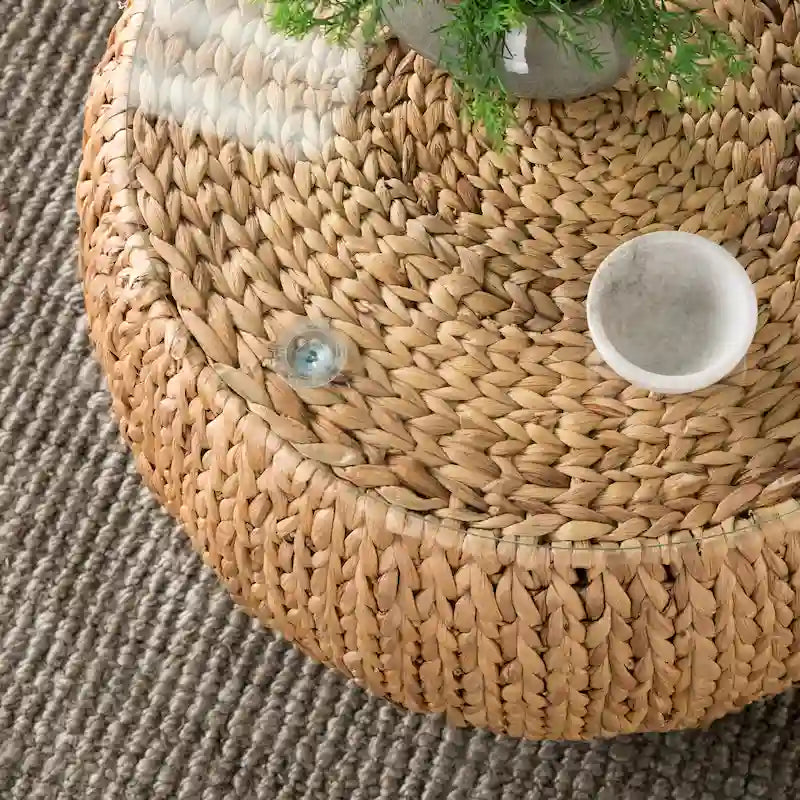 Round Water Hyacinth Coffee Table