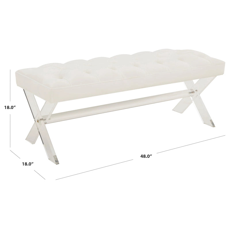 Panca capitonné in acrilico - 122 cm L x 46 cm P x 46 cm H - 122Lx46Px46H